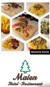 a collage of pictures of different food items at Hotel-Restaurant Maien in Todtmoos