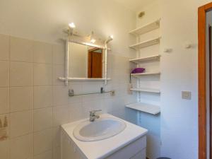 a bathroom with a sink and a mirror at Chalet terrasse - 5 pers. Cauterets calme - FR-1-401-322 in Cauterets