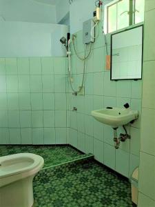 a bathroom with a toilet and a sink at Pas-it Hostel Sagada in Sagada