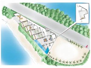 a plan of a villa on the beach at VOYAN Resort MiyakojimaーAZOMARE アゾマーレ in Miyako-jima