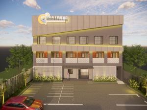 a rendering of a building with a car parked outside at Koa Living Semarang in Kalibanteng-kidul