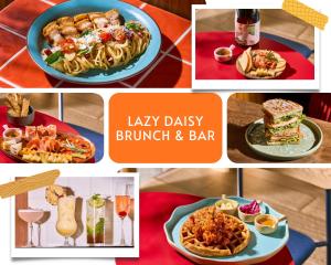 a collage of photos of lunch dishes and food at Gardina Asoke Hotel & Residence in Bangkok