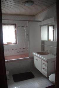 ザース・グルントにあるApartments Sarazenaのバスルーム(シンク、シャワー、トイレ付)