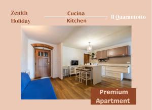 a room with a kitchen and a living room at Centro storico - 2 min da Piazza Grande - Free Parking in Arezzo