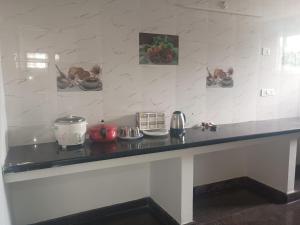 a counter in a kitchen with some food on it at Misty Hills in Yercaud