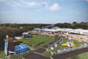 an aerial view of an amusement park at Cleethorpes Beach Haven - Broadland Drive in Cleethorpes