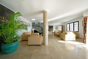 a living room with couches and a plant at BLUESEA El Dorado in Puerto del Carmen +35 photos