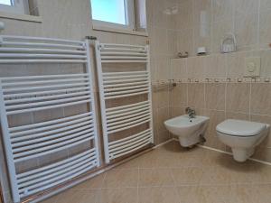 a bathroom with a toilet and a sink at Apartma Gašper in Šentjur +20 photos