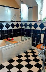 a bathroom with a tub and a toilet at Waterville Links in Waterville +27 photos