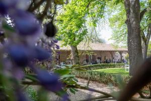 a garden with purple flowers in front of a building at Domaine de Bertranet - Chambres D'Hôtes in Tonneins +9 photos