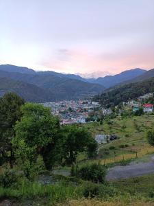 a view of a city from a hill at Himalaya View Resort in Barkot