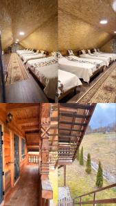 a room with a bunch of beds in it at Cabana CORNESTEAN in Sighetu Marmaţiei