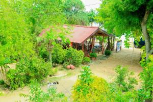 uma pequena casa com um cão à frente em Mallika Guest House em Tangalle