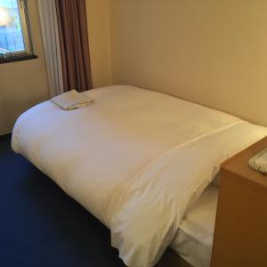 Un pat sau paturi într-o cameră la Hotel Crown Hills Kofu