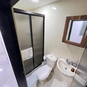 a bathroom with a toilet and a sink at Apartamento cerca mall plaza in Manizales +28 photos
