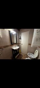 a bathroom with a white toilet and a sink at CHALET económico cerca del Mar in Costa Azul
