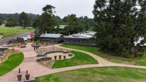 an aerial view of a park with a building at Bunya Mountains Tavern in Bunya Mountains