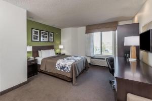 a hotel room with a bed and a window at Baymont by Wyndham Pueblo in Pueblo +39 photos