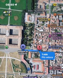 a map of a city with buildings and attractions at Dimora del Corso in Caserta