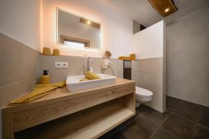 a bathroom with a sink and a toilet at Apart Marie-Therese in Umhausen +53 photos