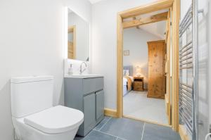 a bathroom with a toilet and a sink at The Saddlery in Norwich +24 photos