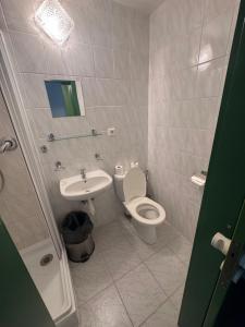 ein Badezimmer mit Toilette und Waschbecken in der Unterkunft Chata na Pile in Sedlice
