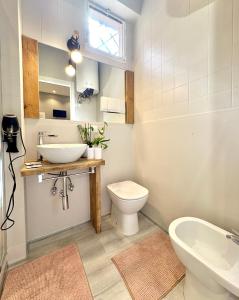 a bathroom with a sink and a toilet and a mirror at Cantore 20 - Le Arche Verona in Verona