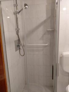 a shower with a glass door in a bathroom at Piazza del Popolo Suites in Rome