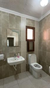 a bathroom with a toilet and a sink at Konak village housee in Ardeşen +45 photos