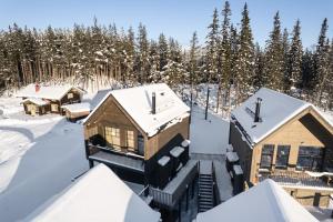 an aerial view of a home in the snow at Ljungvind Kåvan - Funäsdalen in Funäsdalen