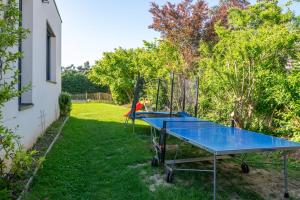 a ping pong table in the backyard of a house at Villa Mont d'or - Welkeys in Champagne-au-Mont-dʼOr