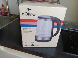 a box of a home blender on a counter at BAMBOU in La Trinité