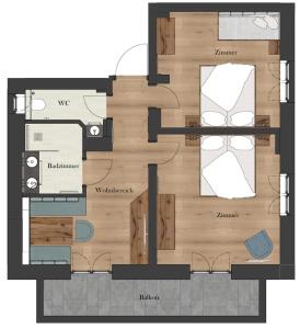 a floor plan of a house at Garni Nill in Schwendau