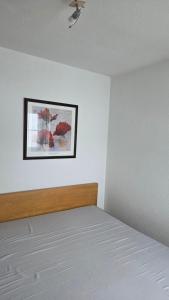 a bedroom with a bed and a picture on the wall at Moléson Altitude in Moleson