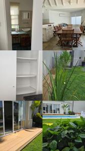 a collage of photos of a kitchen and a house at Casa Azul in San Pedro