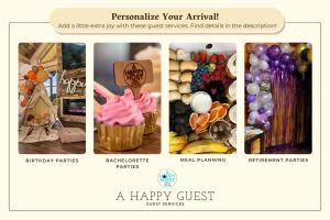 a collage of pictures of cakes and balloons at Jolene- Cabin Goals, Best Location, Pool & Hot Tub, Dogs! in Sevierville +46 photos