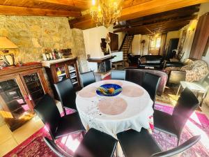 a dining room with a table and chairs at CHALET MARIA livadi in Arachova