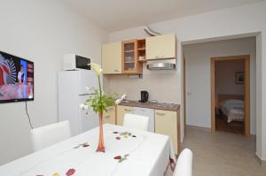Kuchyň nebo kuchyňský kout v ubytování Apartments Surjan