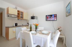 Kuchyň nebo kuchyňský kout v ubytování Apartments Surjan
