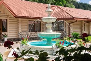 a fountain in the yard of a house at MicheLLe's in Mizhhirya