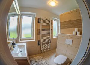 a bathroom with a sink and a mirror at Bloom Residence Gomzi in Naklo +29 photos