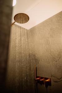 a shower in a bathroom with a shower head at Herdade dos Moreiros in Arronches