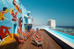 a pool deck on a cruise ship at Barcelona Princess in Barcelona