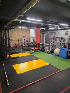 a gym with mats and exercise equipment on the floor at Center- Podčetrtek in Podčetrtek