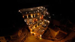 an overhead view of a large building at night at Aurelia Cave Cappadocia - Special Class in Nevşehir