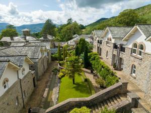 an aerial view of a town with houses at Underscar - Luxury 2 Bed Apartment in Keswick