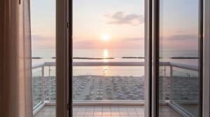 a view of the ocean from a hotel room window at Igea Spiaggia Home Holiday in Bellaria-Igea Marina