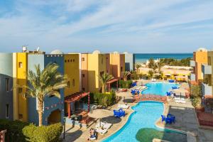 an aerial view of a resort with a swimming pool at Al Dora Hotel & Spa in Hurghada