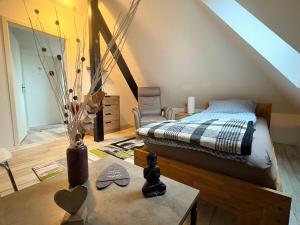 Giường trong phòng chung tại Simply Nice Appartment