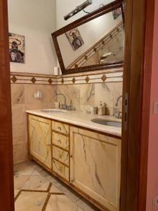 a bathroom with a sink and a mirror at la casa d'oro in Arezzo